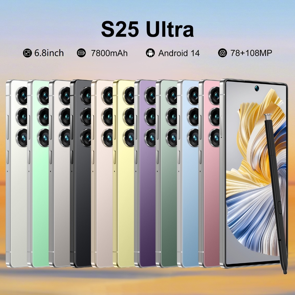 S16-S25 Ultra Smartphone 6.8 Polegadas De Memória Em Tela Cheia 8GB + 256GB/12GB + 512GB Suporta Capas De Telefone S25 4