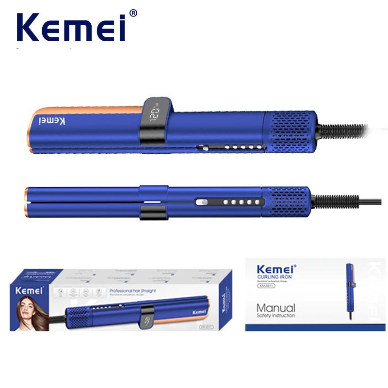 Kemei Airflow Alisador De Cabelo Flat Iron Seca E Endireita Simultaneamente De M