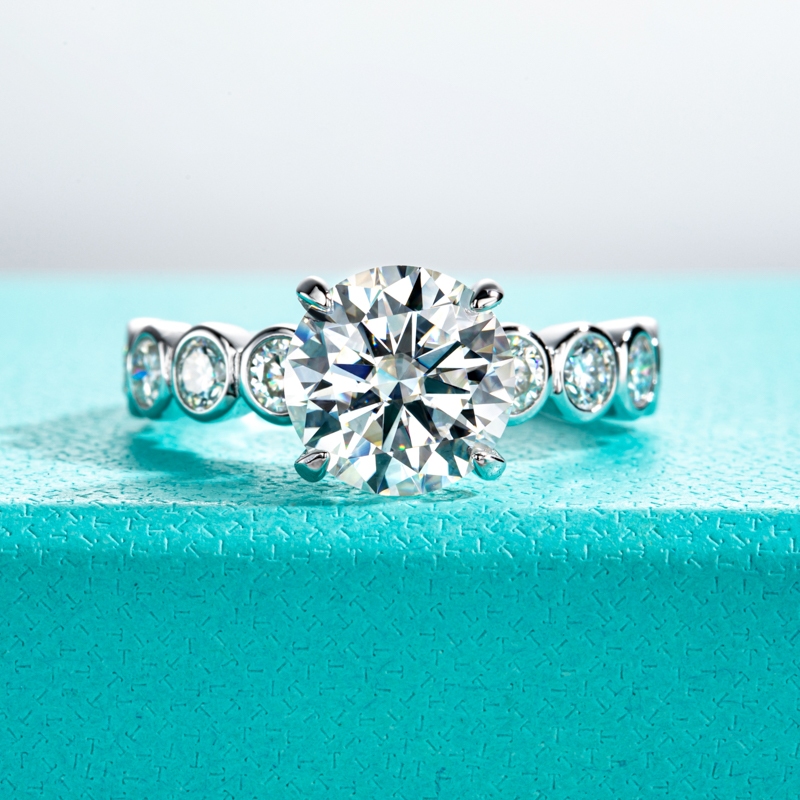 Anuclub 💍 Anel Solitário Moissanite 9mm/3CT Prata925 Brilho de Diamante por10% do Preço Frete Grátis em Oferta na Shopee