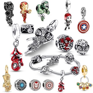 Berloques De Prata 925 Charme Marvel Pulseira Acessórios Vingadores Homem Aranha Colar Pingente DIY Jóias Presente em Oferta na Shopee