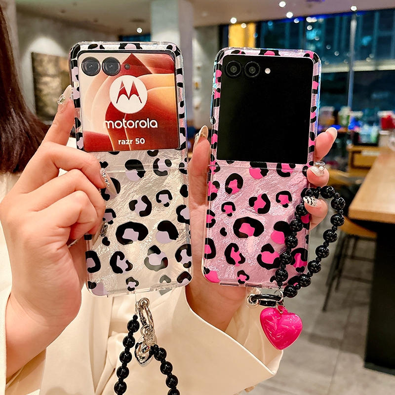 Razr 60 Capa Para Motorola 50 Ultra 50s Plus 2024 + 2024 40 Amor Leopardo Impres