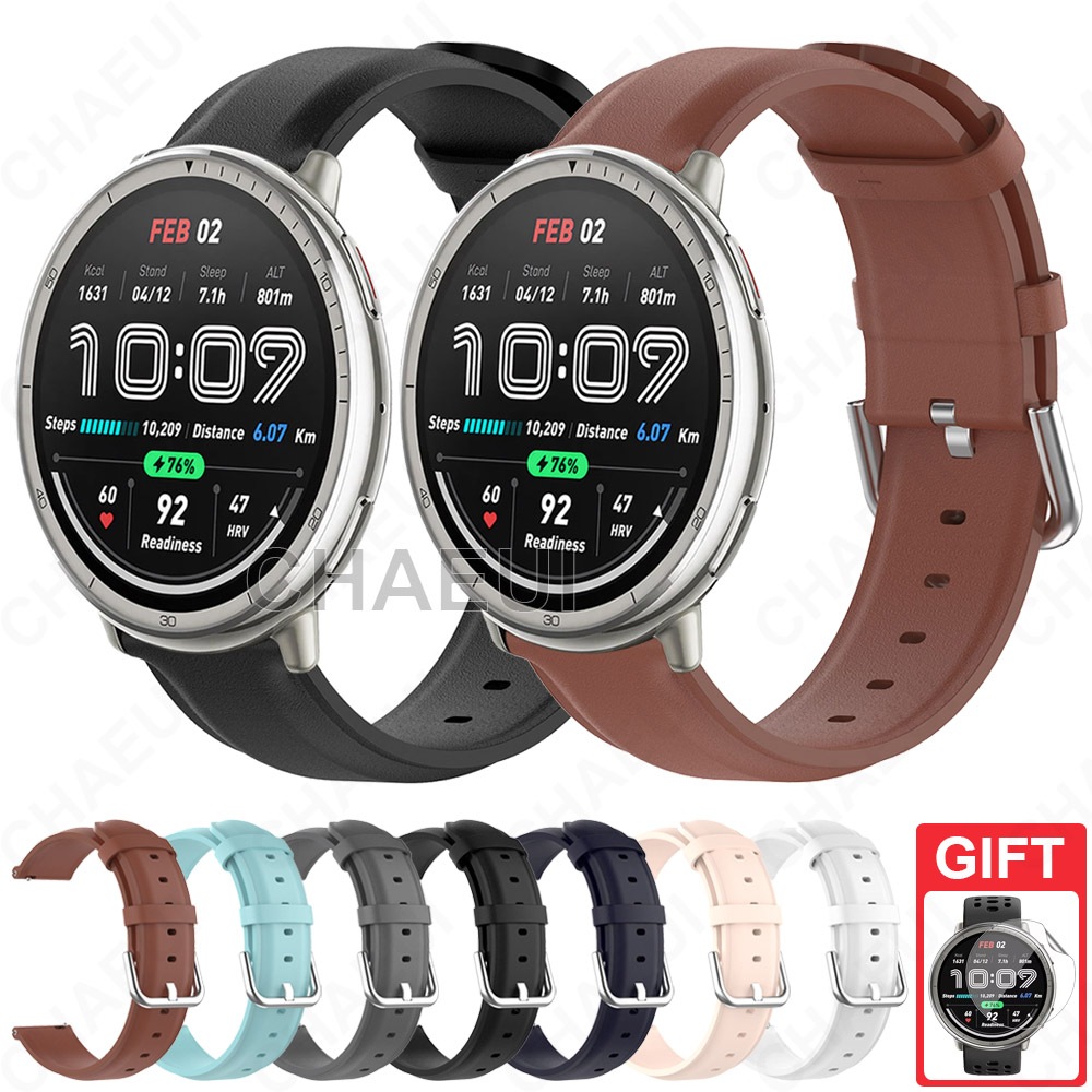Pulseira De Couro Acessórios Para Amazfit Active 2 / Active Max / Active 3 Premium