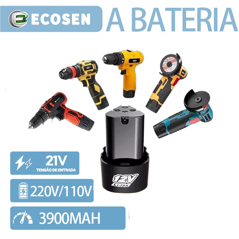 Bateria De Lítio 12 Compatível Com Parafusos , Moedores , Lixadeiras em Oferta na Shopee