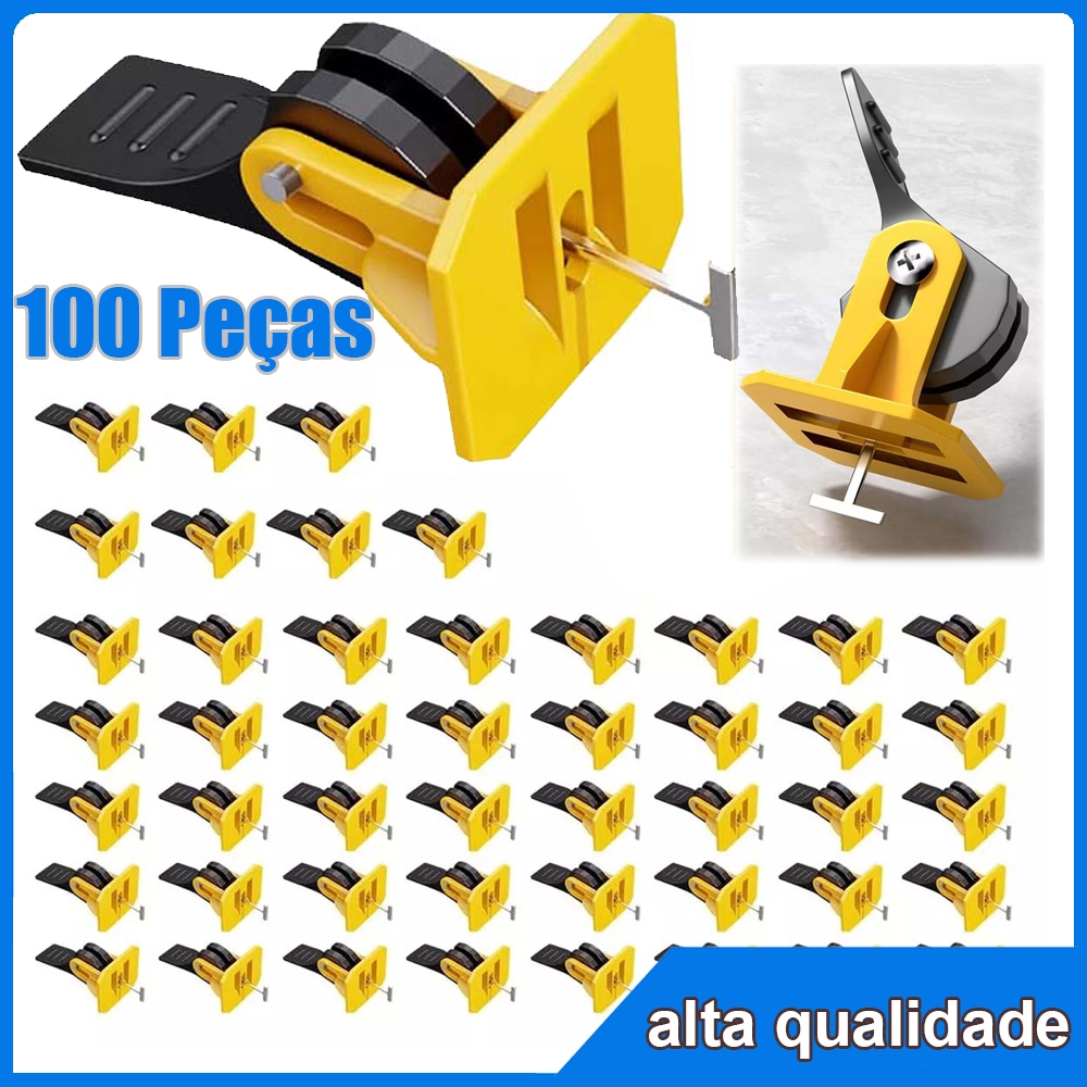 100 peças conjunto de ferramentas de nivelamento de telha reutilizável Kit de ferramentas Ajustador de ladrilhos