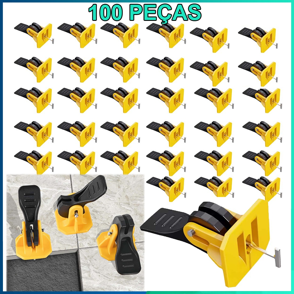 100 peças sistema de achatamento de telha reutilizável telha achatamento junta piso cunha Ajustador de ladrilho em Oferta na Shopee