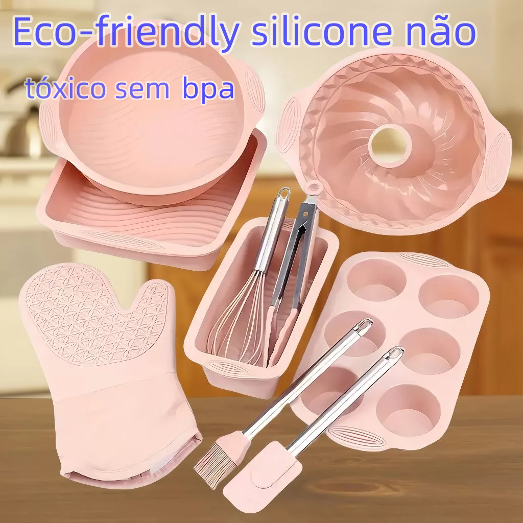 Kit 10 Formas de Silicone para Fritadeira de Ar Forno Freezer Microdas Assadeira ideal Bol...