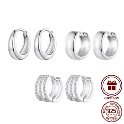 Brincos De Prata Esterlina 925 Bamoer Design Simples Barbatanas De Orelha Joias Presentes Para Mulheres