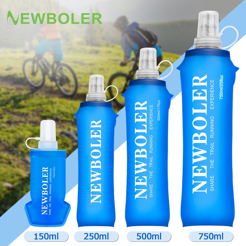 NEWBOLER 150ml 250ml 500ml 750ml Frasco Macio TPU Silicone Garrafa De Água Dobrável Para Esportes Ao Ar Livre Viajar Cor em Oferta na Shopee