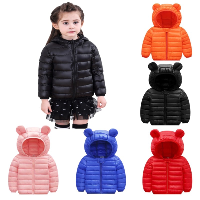 Meninas Meninos Jaquetas Leves Com Capuz Outono Inverno Crianças Bebê Roupas Casuais 1-5 Anos De Idade