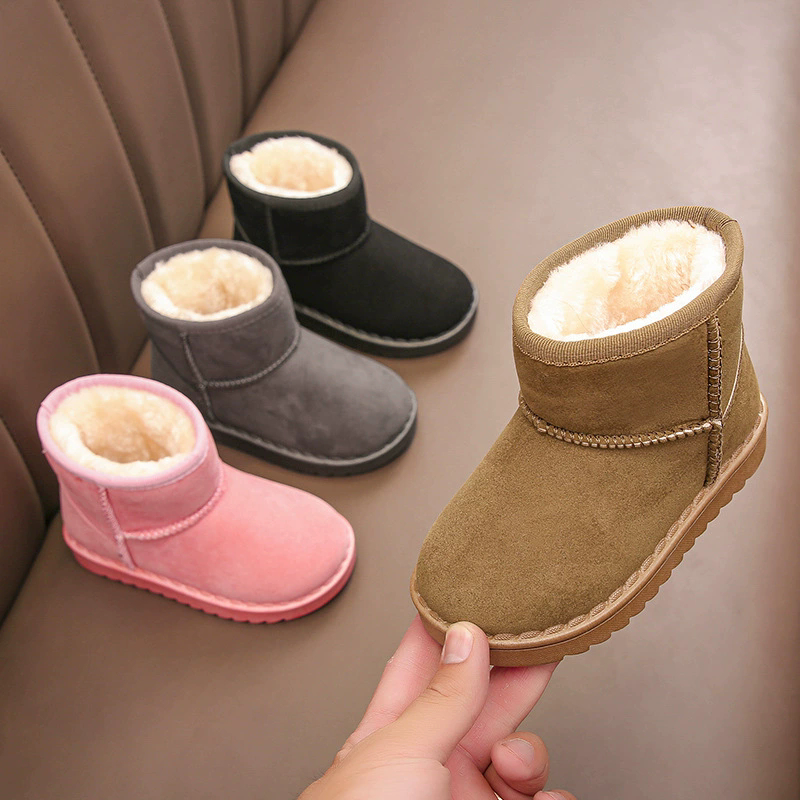 Moda Crianças Sapatos Casuais Meninas Meninos Botas De Neve De Algodão Lã Quente De Inverno