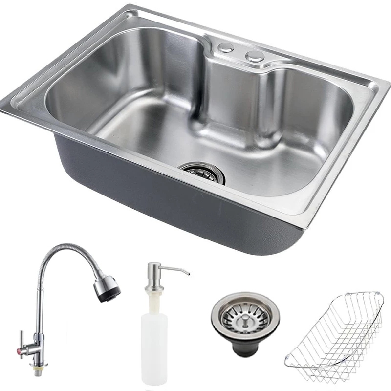 Cuba para cozinha gourmet pia aço inox com acessórios e Torneira Gourmet Dupla alavanca 50 X 42 X21 CM