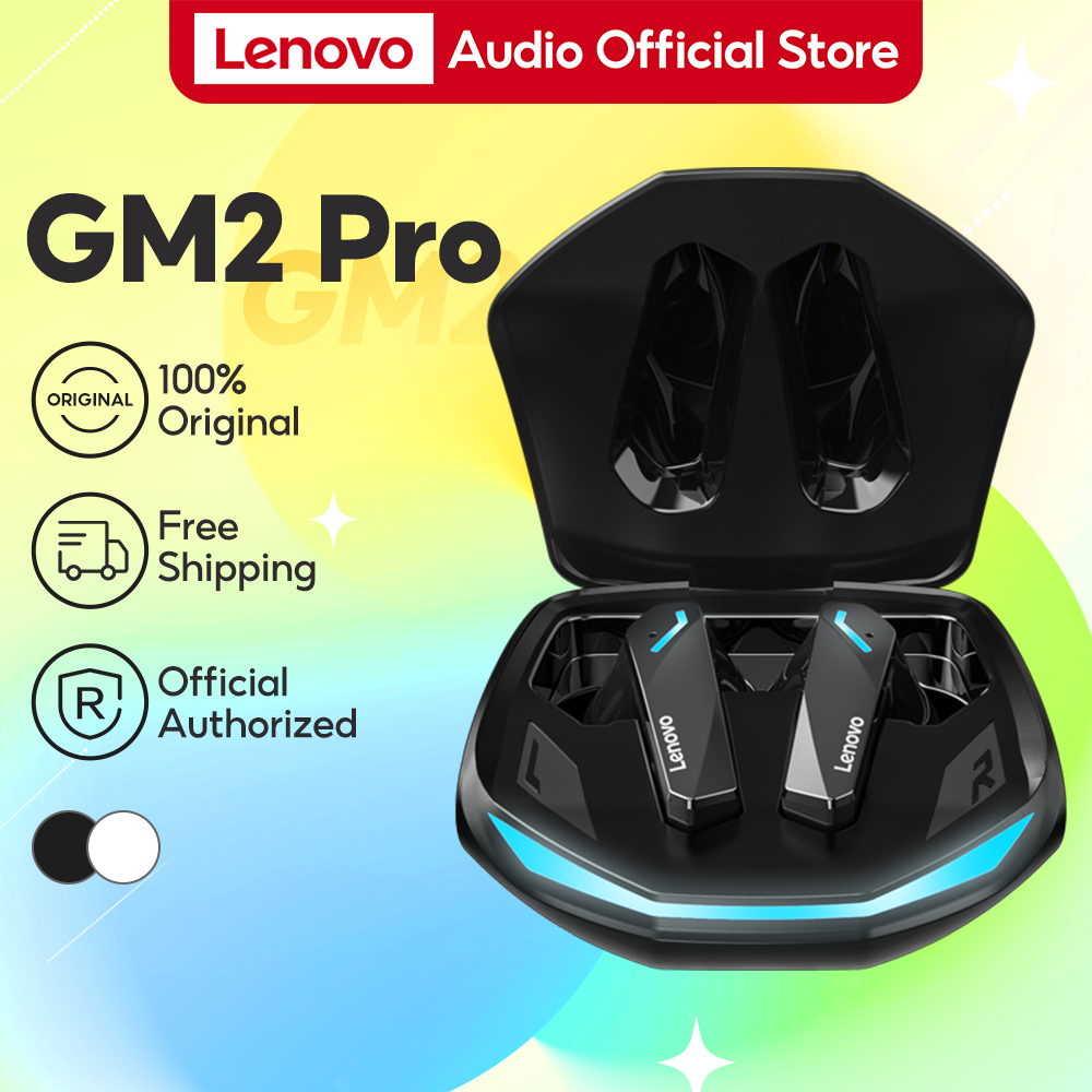 Lenovo Fones De Ouvido GM2 Pro Jogos Bluetooth BT 5.3 TWS HD RGB Luzes Som Estéreo Baixa L...