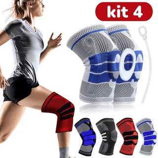 Joelheira Compressão Flexivel 3D Ortopedica Esportiva Anel e Haste Flexivel Treino Alívio…