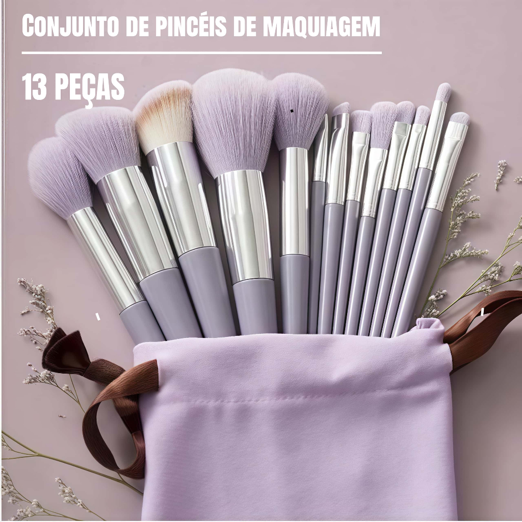 Kit 13 Pçs Pincéis De Maquiagem Contorno Kabuki Profissional