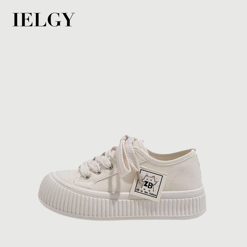 IELGY Sapatos De Lona De Sola Grossa Femininos 2025 Novos Casuais Brancos Respiráveis Macia Leves Para Estudantes em Oferta na Shopee