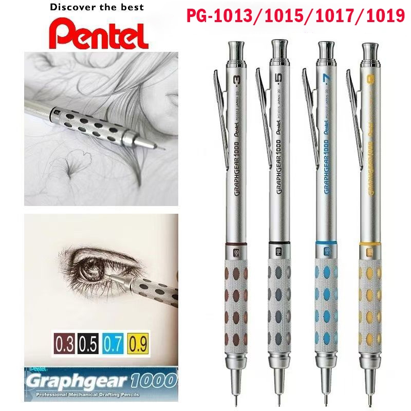Lápis Mecânico Pentel Japonês PG1015 Graf-Gear 1000 0.3 Mm/0.5 0.7 0.9 Direto Do Japão