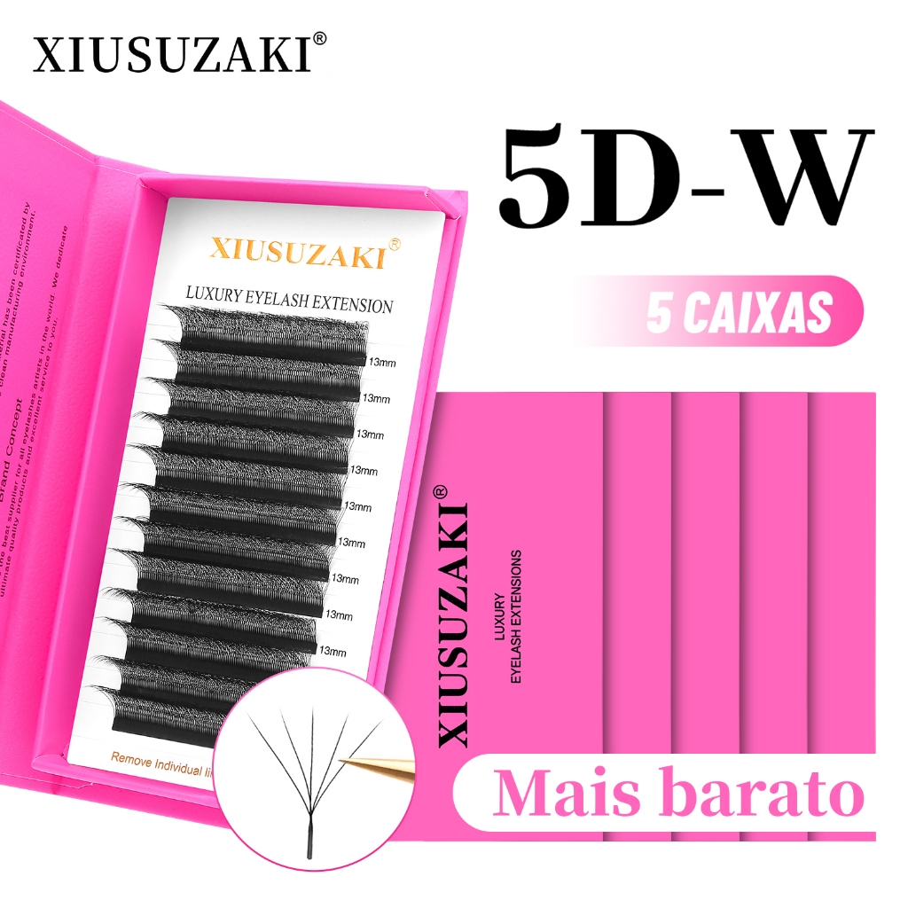XIUSUZAKI 5 Caixas 5D-W Extensão De Cílios Fornecedor Profissional Preço De Atacado