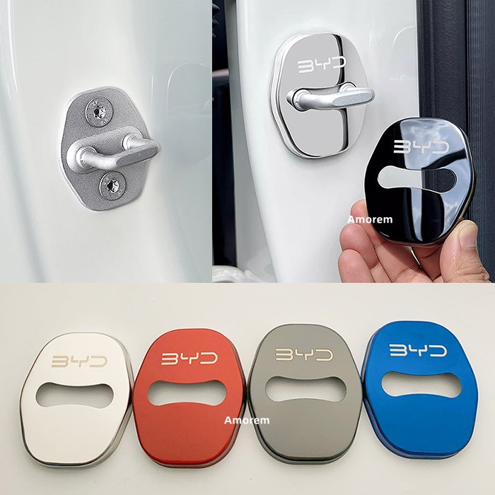 4pçs BYD Dolphin Plus Dolphin Mini Seal Atto 3 Capa Da Fechadura Porta Do Carro Capa Protetora De Aço Inoxidável