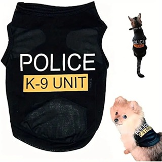 ​​Colete Uniforme Policial Infantil para Cães - Fantasia de Tecido Anti-Derrapante Verão 2024 - Kumopet em Oferta na Shopee