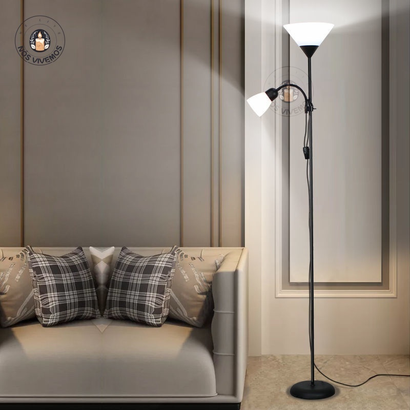 Luminária Pedestal Articulada Abajur Chão Duo Floor Coluna Luminária Chão Abajur Articulada Metal Lustre Coluna Sem Lãmp