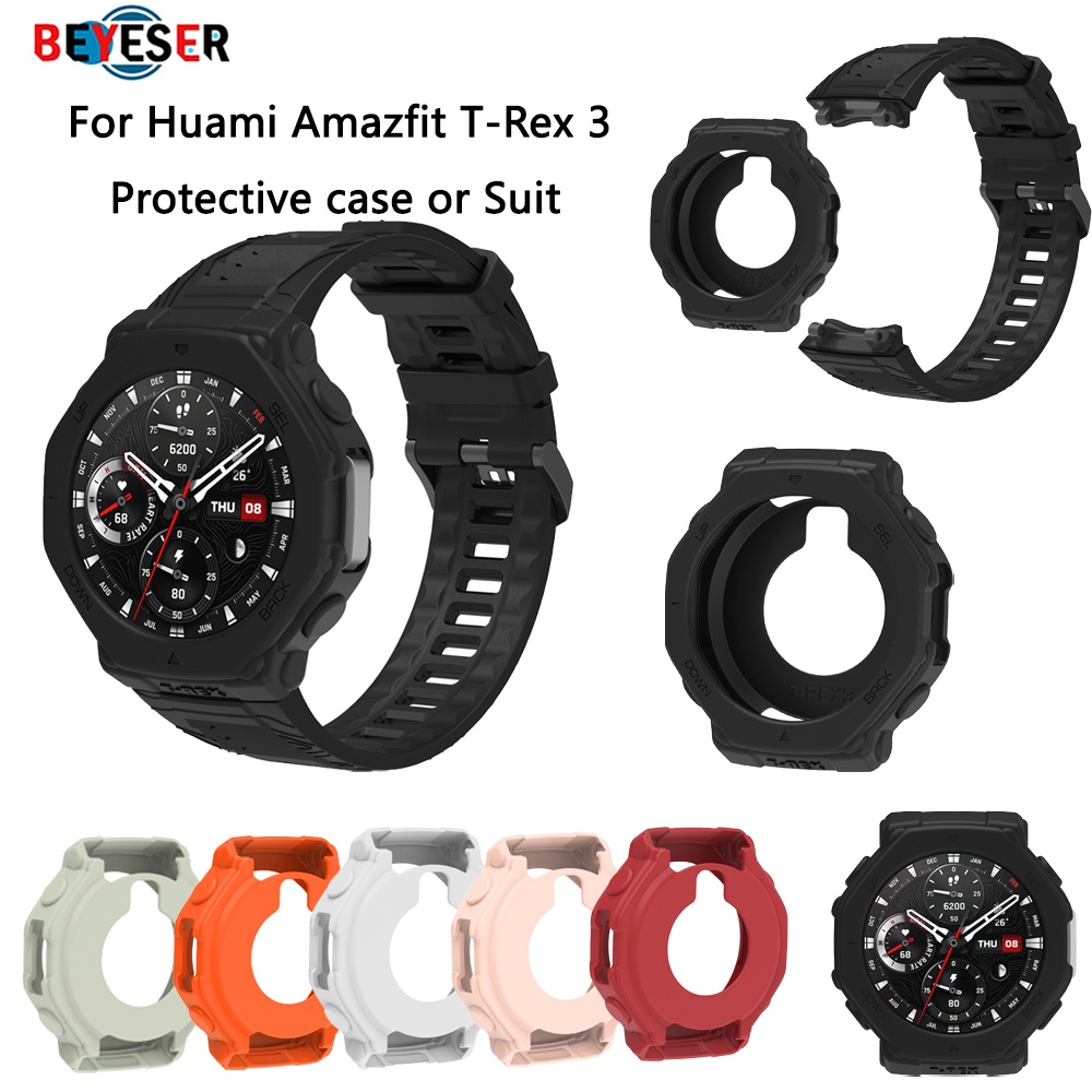 Pulseira De Silicone + Capa Para Amazfit T-Rex 3 Smartwatch Relógio Inteligente Huami Substituição E Concha