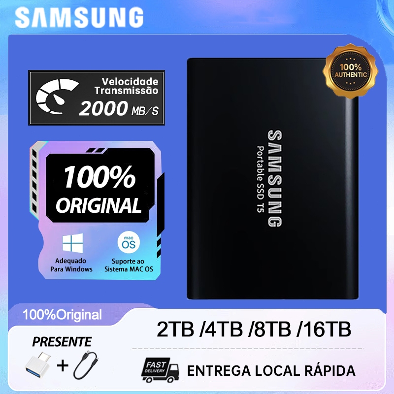 SAMSUNG Original Externo Hd 1TB 2TB 4TB USB 3.0 Disco Rígido Portátil Armazenamento De Grande Capacidade SSD