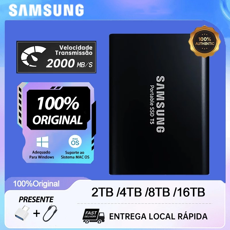 SAMSUNG Original Externo Hd 2TB 4TB 8TB 16TB USB 3.0 Disco Rígido Portátil Armazenamento De Grande Capacidade SSD