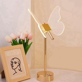 Candeeiro de mesa borboleta  luz noturna nórdica para quarto bivolt 3cors