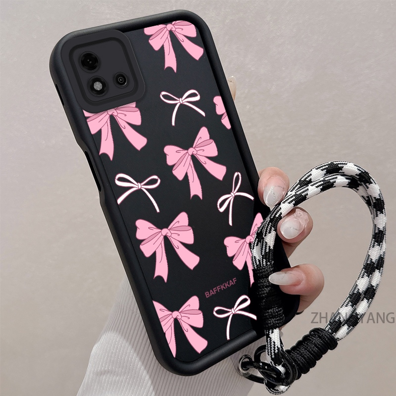 Capa Para Realme C20 c11 2021 c11 2020 Silicone TPU anti Queda De Telefone Estética Bonito Desenho Animado Rosa E Branco