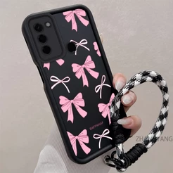 Capa Para Tecno spark 8c 9 Go 2022 Silicone TPU anti Queda De Telefone Estética Bonito Desenho Animado Rosa E Branco Pad