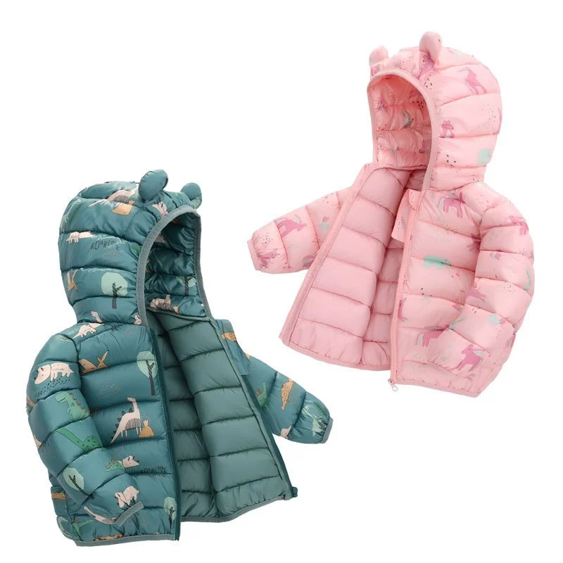 Jaqueta Puffer Infantil Meninos Meninas Inverno Quente Desenho Animado Jaqueta Leve — imagem 1