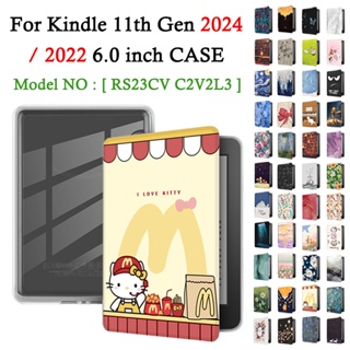 Capa Cartoon para Kindle 11a Geração 2024 2022 Design Criativo e Pintura Colorida Acrílico com Acordar Inteligente em Oferta na Shopee