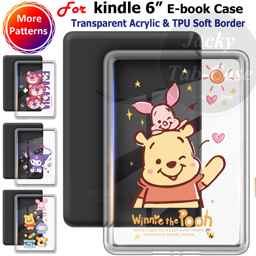 Para kindle Básico 6" E-leitor 11a 10 8 7 6 5ª Geração KPW Paperwhite 1 2 3 4 Capa Estampada De 6Polegadas, Acrílico TPU
