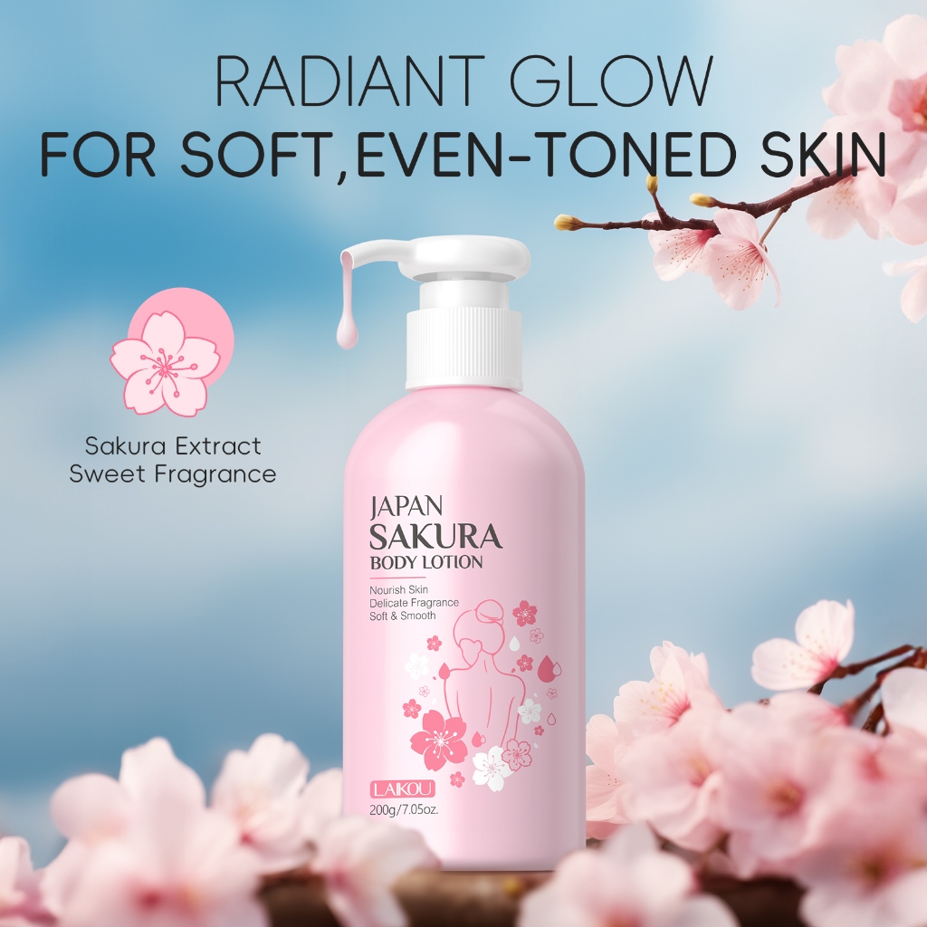 LAIKOU Cherry Blossoms Loção Corporal Iluminar O Tom Da Pele Hidratante Suavizante Creme Cuidados Com A 120g/200g · foto 2