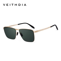 VEITHDIA Óculos De Sol Polarizados De nylon Polarizado De Alta Definição Em Aço Inoxidável Quadrado Para Homens V8210
