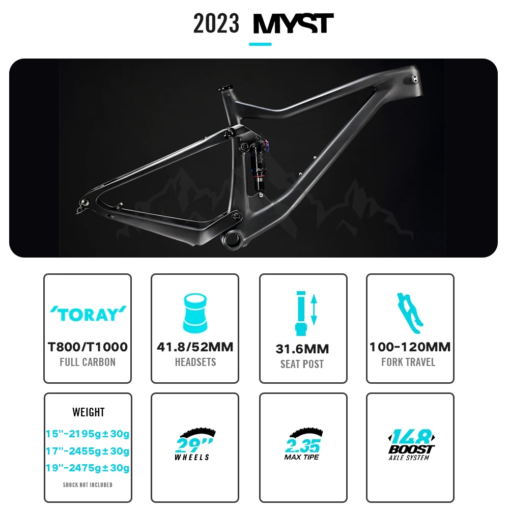 Estoque Pronto ! Estrutura Lexon Full Carbon 29er XC MTB-De Suspensão Boost 12x148mm , Compatível Com ROCKSHOX Shock (Ch