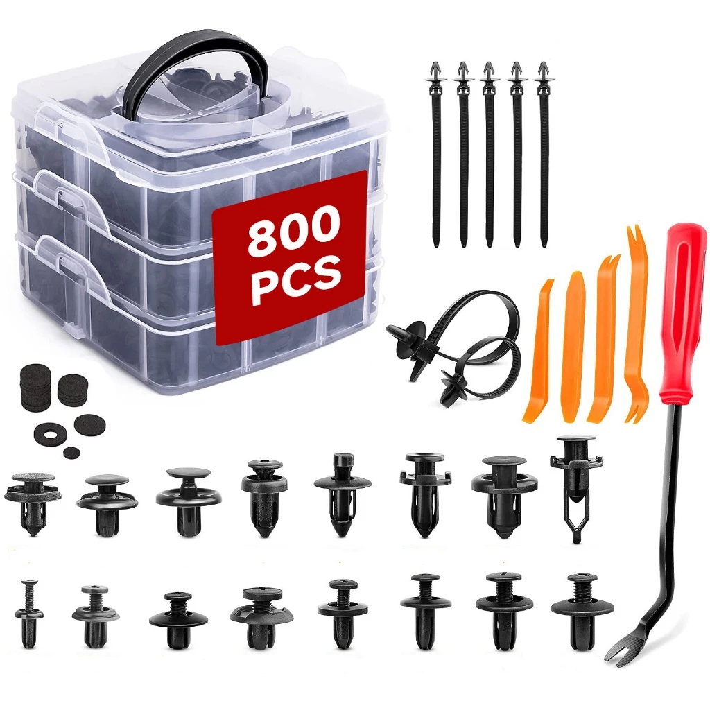 Kit 800 Pcs Presilha Grampo Fixadores Revestimento Interno Externo Kit Espátula Com Chave Automotivo Kit 800 Pcs Presilha Grampo Fixadores Revestimento Interno Externo Kit Espátula Com Chave Automotivo