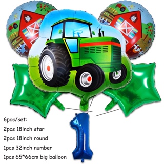 6 Pçs Balão Trator 40 Polegada Número Verde Aniversário digital Filme De Alumínio Fazenda Temático Festa De Decoração em Oferta na Shopee