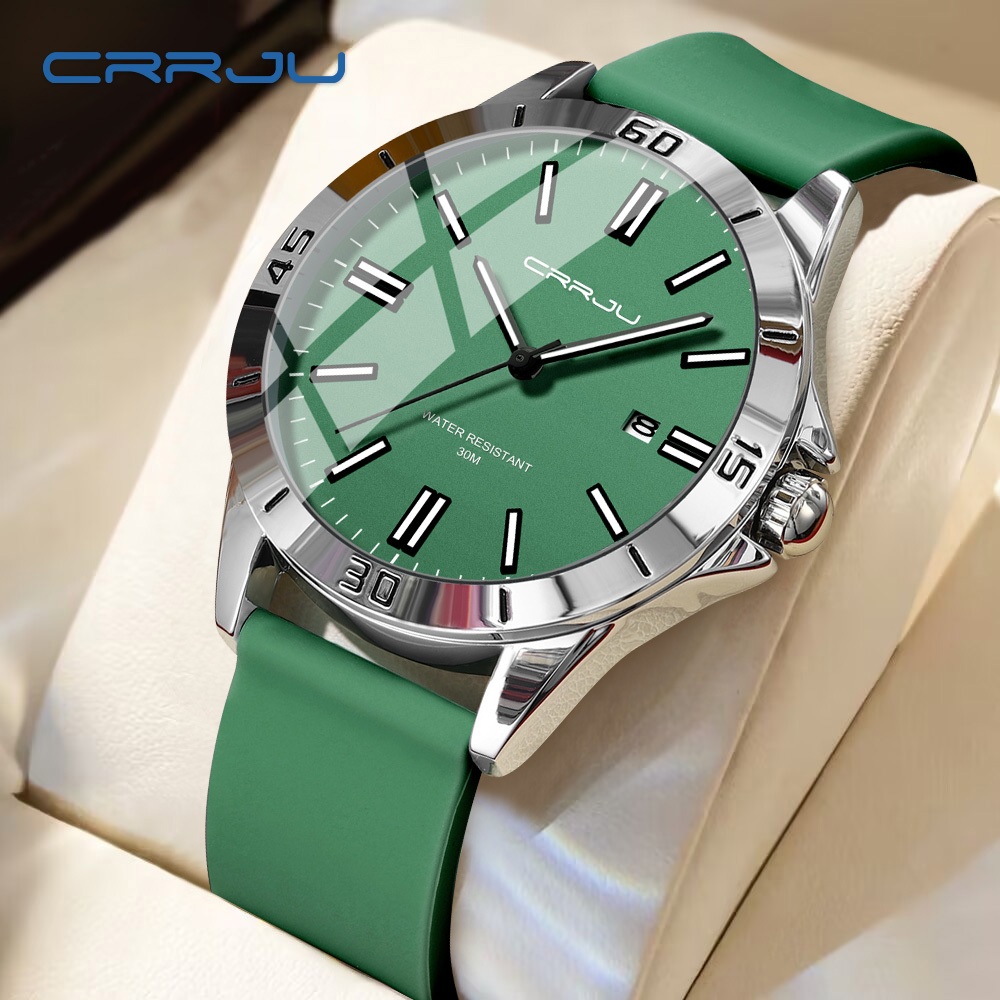 CRRJU Relógio Masculino Casual Simples Esportivo Moda Luminosa Quartzo À Prova D'água 5025