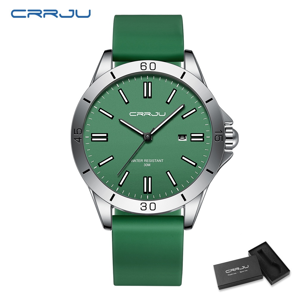 CRRJU Relógio Masculino Casual Simples Esportivo Moda Luminosa Quartzo À Prova D