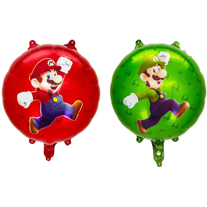 Balão Super Mario Mario Balão Tema de desenho animado Balão de decoração de festa de aniversário infantil de 18 polegada