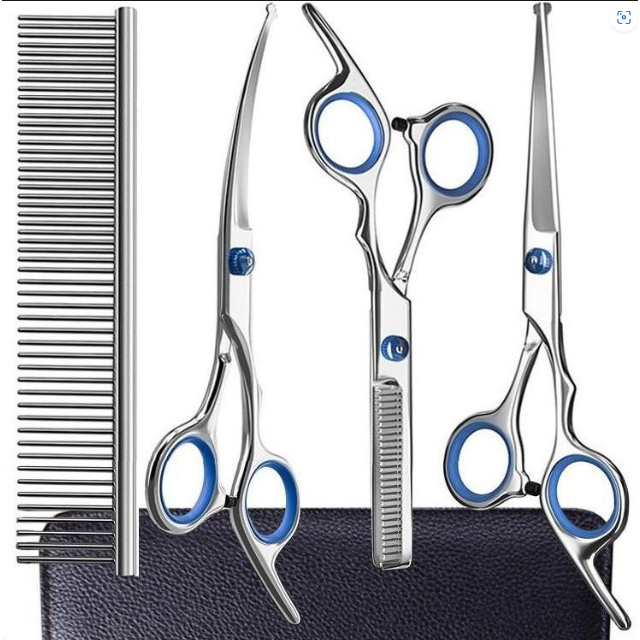 Kit 4 Tesoura para animais de estimação/animal/gato/tesoura/conjunto de ferramentas para cuidar de animais de estimação