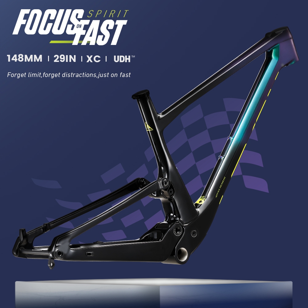 Estoque Pronto ! Lexon Spirit Frame 29 Suspensão De Carbono Completo XC MTB Quadro 148mm Boost Integrado Trunnion