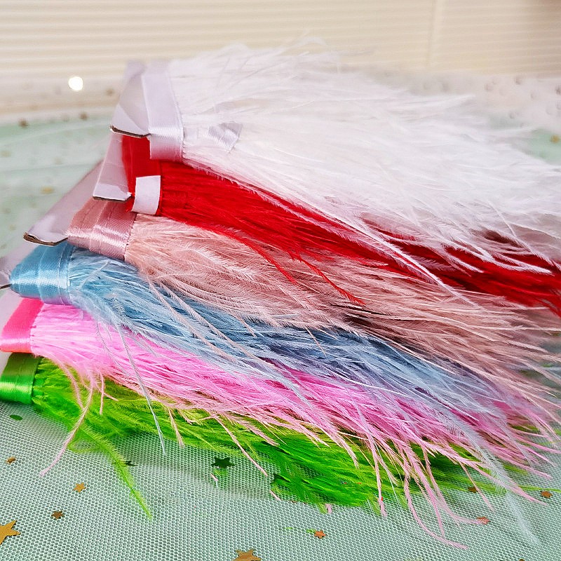 1/2/5M 8-10cm Penas De Avestruz Coloridas Fita De Bricolage Costura Artesanal Pluma Artesanato De Naturais Festa De