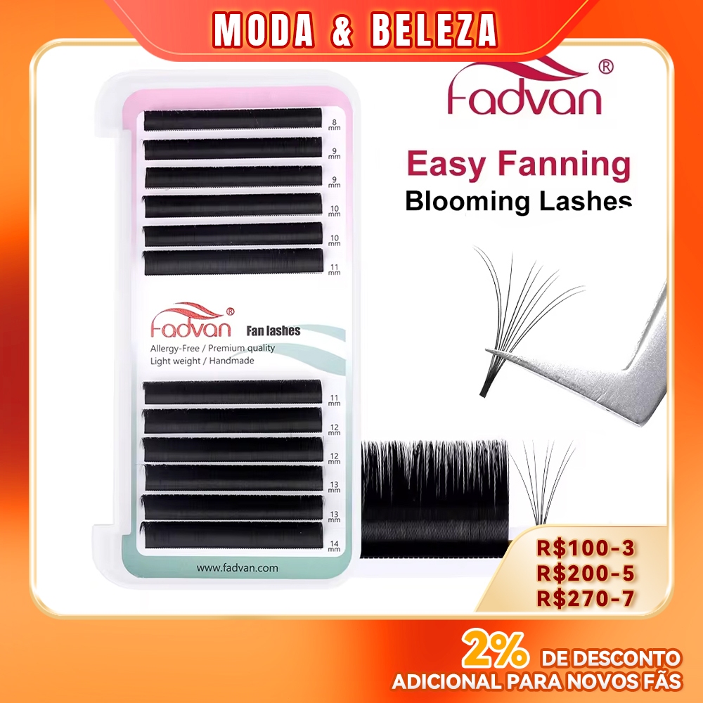FADVAN Extensões De Cílios Fácil De Enrolamento Flare Volume Russo Automáticas Natural Cilia De Seda em Oferta na Shopee