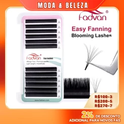 FADVAN Extensões De Cílios Fácil De Enrolamento Flare Volume Russo Automáticas Natural Cilia De Seda