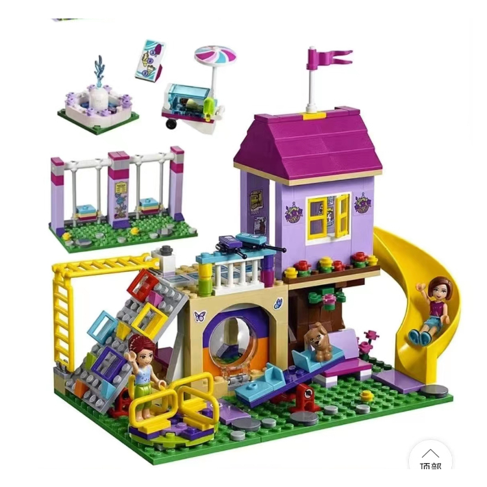 343 pçs menina amigos série compatível Lego diversão Plaza Elsa gelo neve castelo montado bloco de construção brinquedo