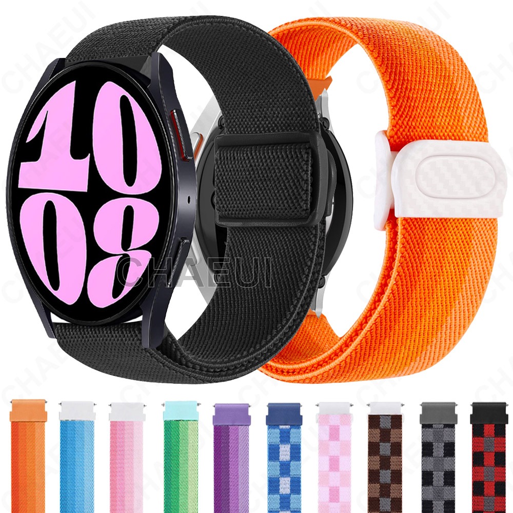 Pulseira De Nylon Tecida , Elástica , Acessórios Para Galaxy Watch 7 FE 6 5 Pro 4 44mm 40mm 45mm Classic 47mm 43mm