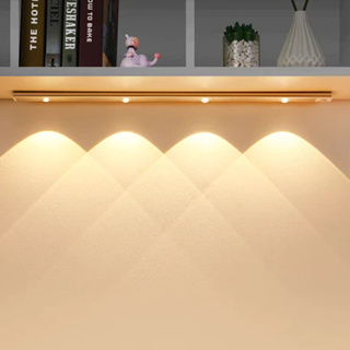 Ultra fino diodo emissor de luz 30/40/60cm armário lâmpada pir sensor de movimento sem fio usb recarregável luz em Oferta na Shopee