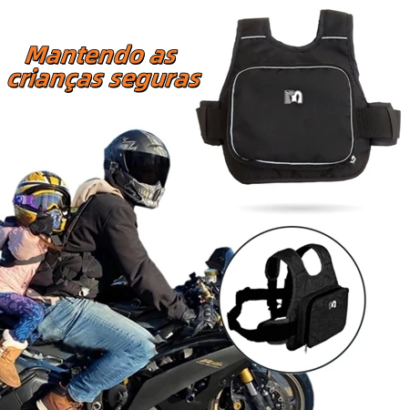 Colete Cinto de Segurança Infantil Para Andar Moto Criança Arnês de Bolsa de Armazenamento Portátil